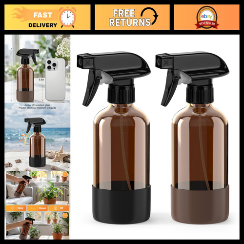 Amber glass spray bottles - amber, 2